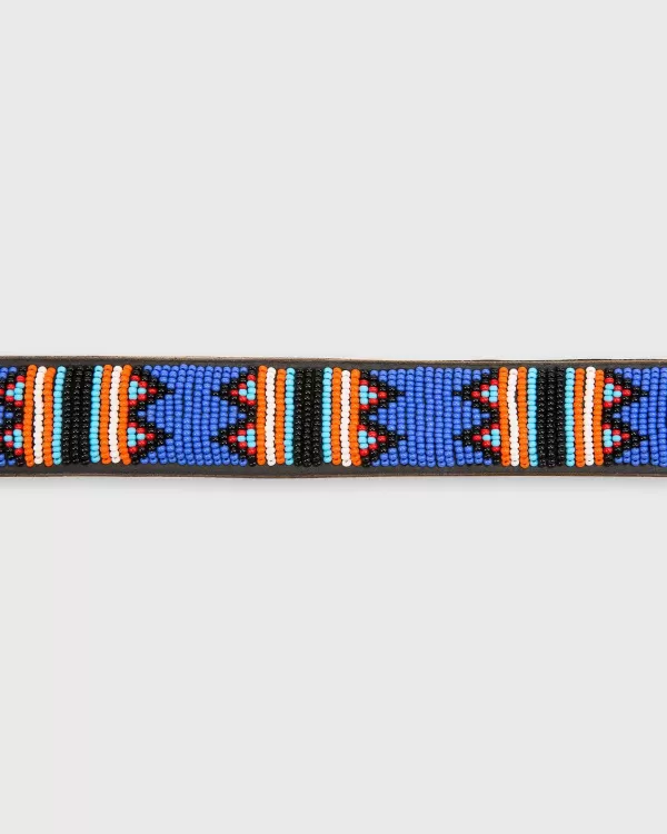 Cheap Sid Mashburn 1.25" African Beaded Belt Blue/Multi Ayo Design