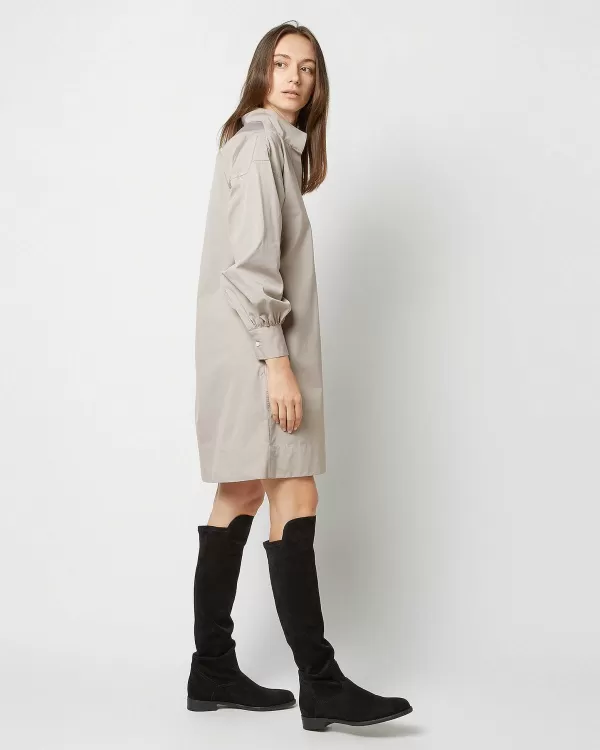 Best Sale Ann Mashburn Anaya Popover Dress Taupe Poplin