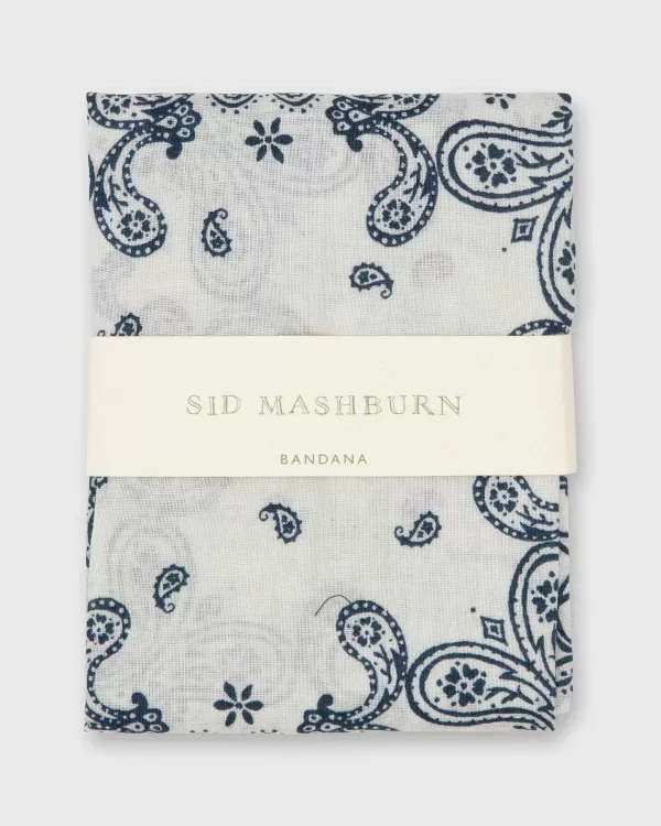 Best Sid Mashburn Bandana White/Blue Paisley