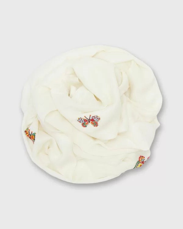 Best Janavi Butterflies Scarf Ivory