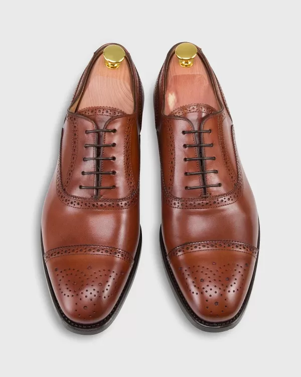 Best Sid Mashburn Cap-Toe Semi-Brogue Autumn Brown Calfskin