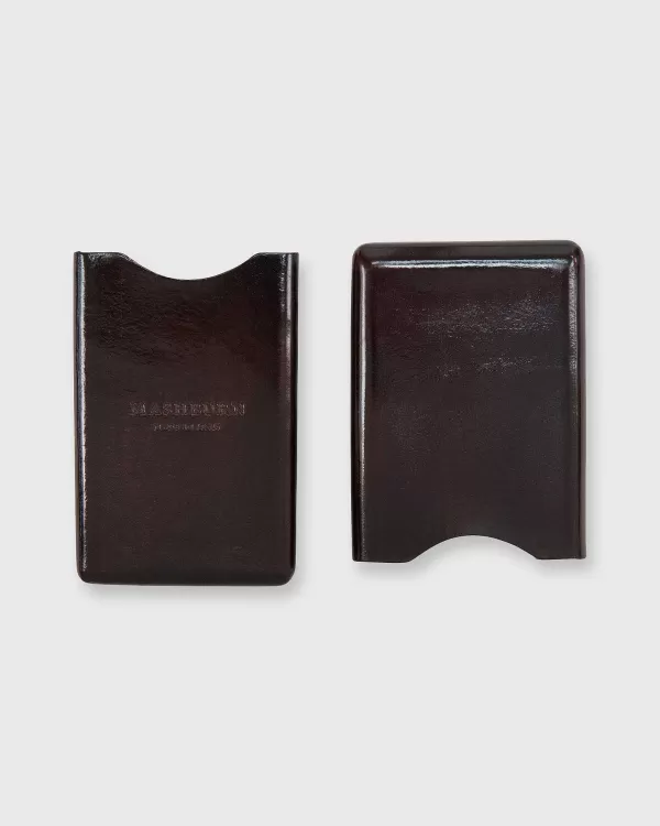 Best Mashburn Card Case Dark Brown Leather