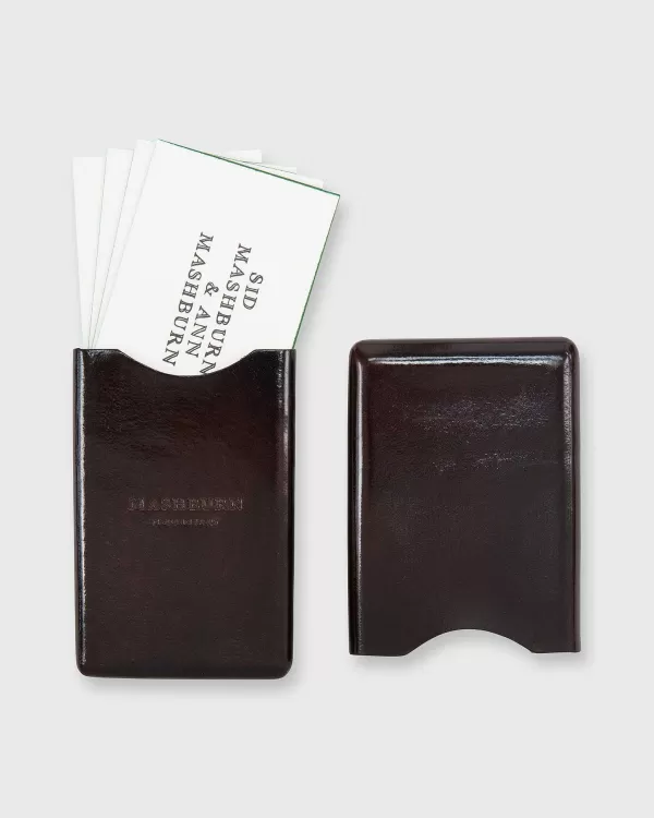 Best Mashburn Card Case Dark Brown Leather