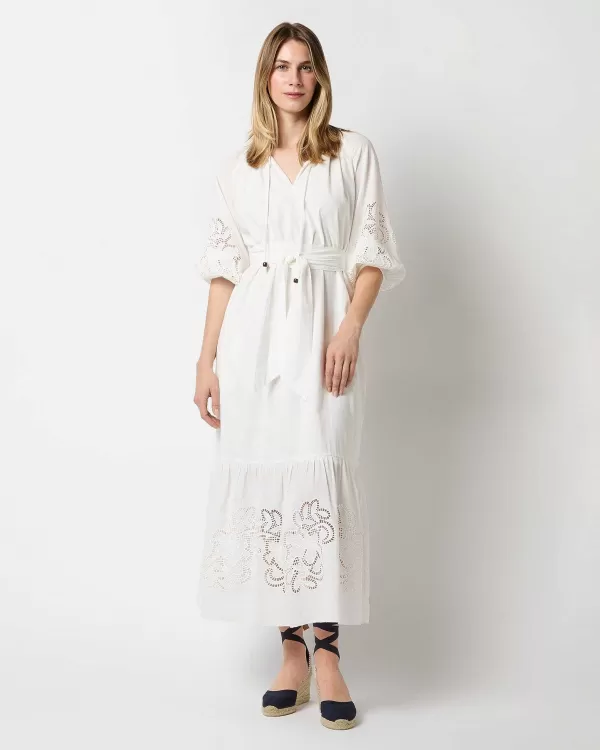 Store Ann Mashburn Carmen Ruffle Dress White Border Eyelet