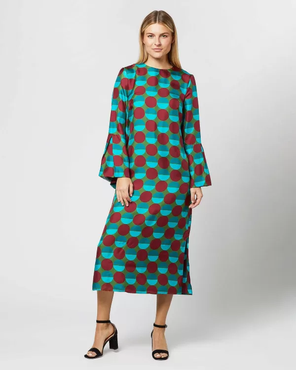 Clearance La DoubleJ Flicker Dress Sfere Grandi Verde Silk Twill