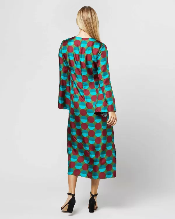 Clearance La DoubleJ Flicker Dress Sfere Grandi Verde Silk Twill