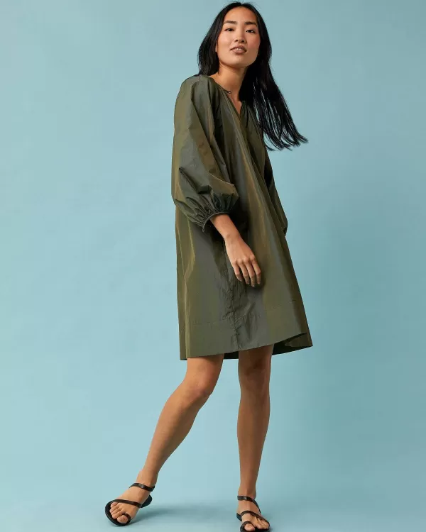 Best Ann Mashburn Genevieve Dress Olive Iridescent Taffeta