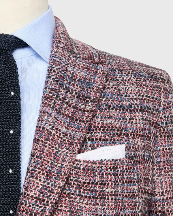 Sale Sid Mashburn Ghost Blazer Red/White/Blue Tweed