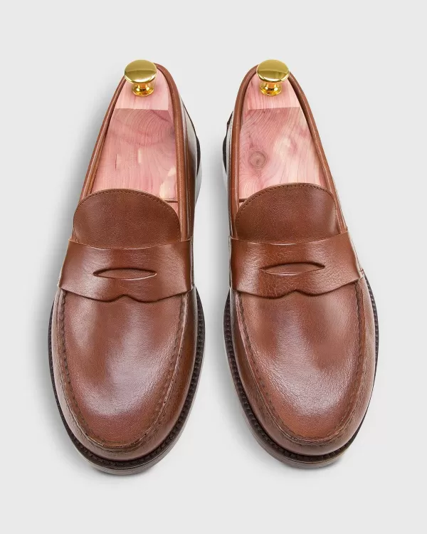 Best Sale Sid Mashburn Handsewn Penny Loafer Bourbon Grain Leather