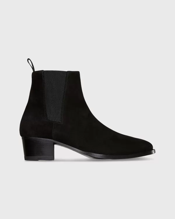 Best Ann Mashburn Heeled Chelsea Boot Black Suede