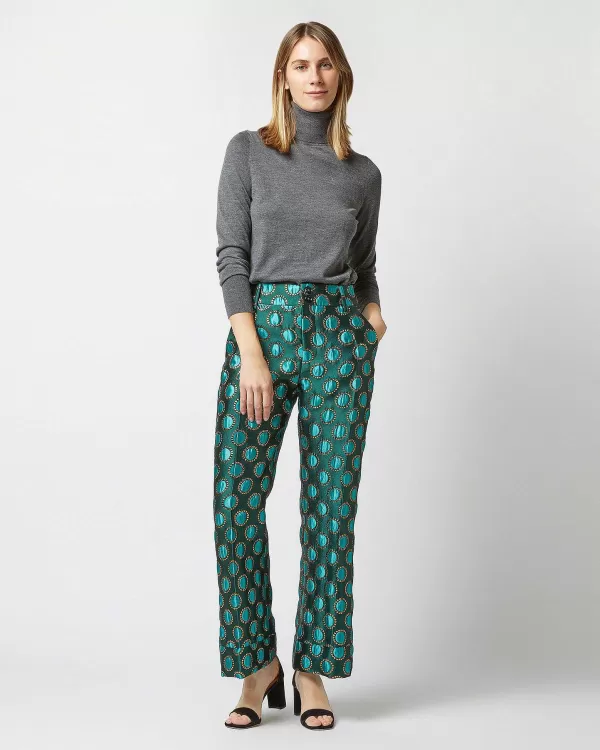 Clearance La DoubleJ Hendrix Pant Winter Sun Emerald Jacquard