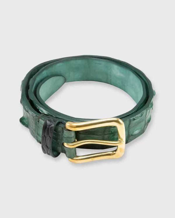 Hot Sid Mashburn 1 3/8" Hornback Crocodile Belt Green