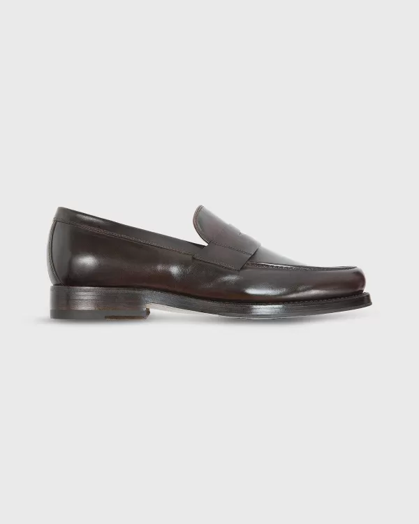 Cheap Sid Mashburn Italian Penny Loafer Dark Brown Calfskin