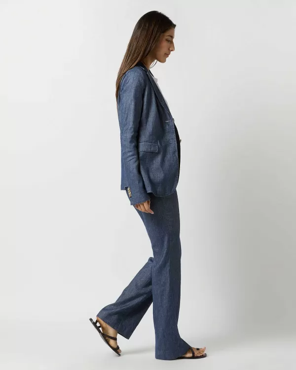 Discount Ann Mashburn Norah Flare Pant Indigo Stretch Cotolino