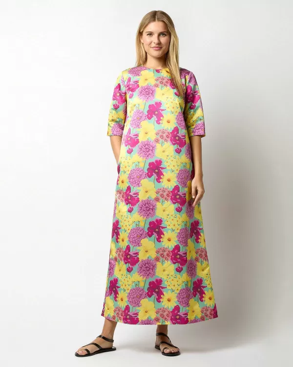 Store Ann Mashburn Paige Maxi Dress Multi Spring Bloom Mikado