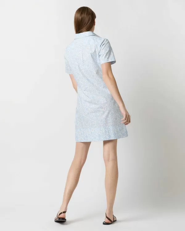 Outlet Ann Mashburn Short-Sleeved Popover Dress Pale Blue D'Anjo Sky Liberty Fabric