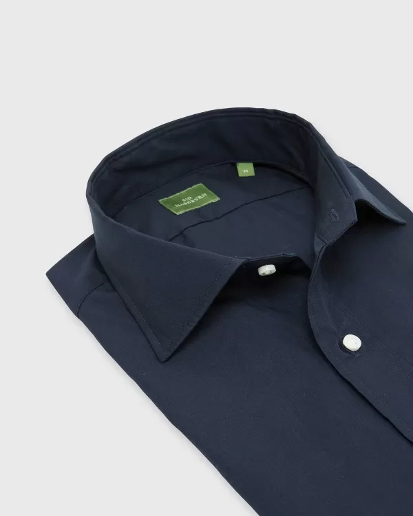 Best Sale Sid Mashburn Spread Collar Sport Shirt Navy Poplin