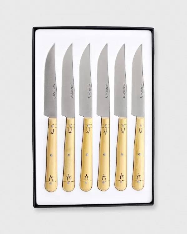 Shop Nontron Steak Knives (Set Of 6) Woodburned Boxwood