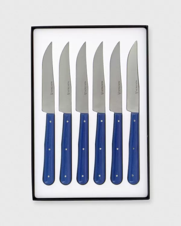 Store Nontron Steak Knives (Set Of 6) Blue Compressed Fabric