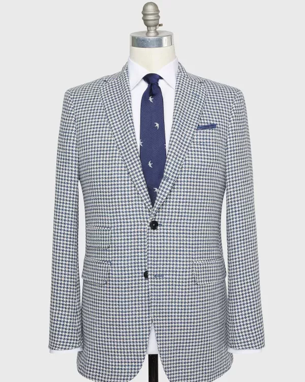 Best Sid Mashburn Virgil No. 2 Jacket Air Force/Bone Houndstooth Tweed