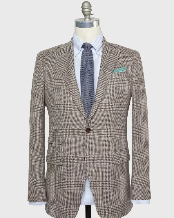 Shop Sid Mashburn Virgil No. 2 Jacket Flax/Chocolate/Sky Glen Plaid Hopsack